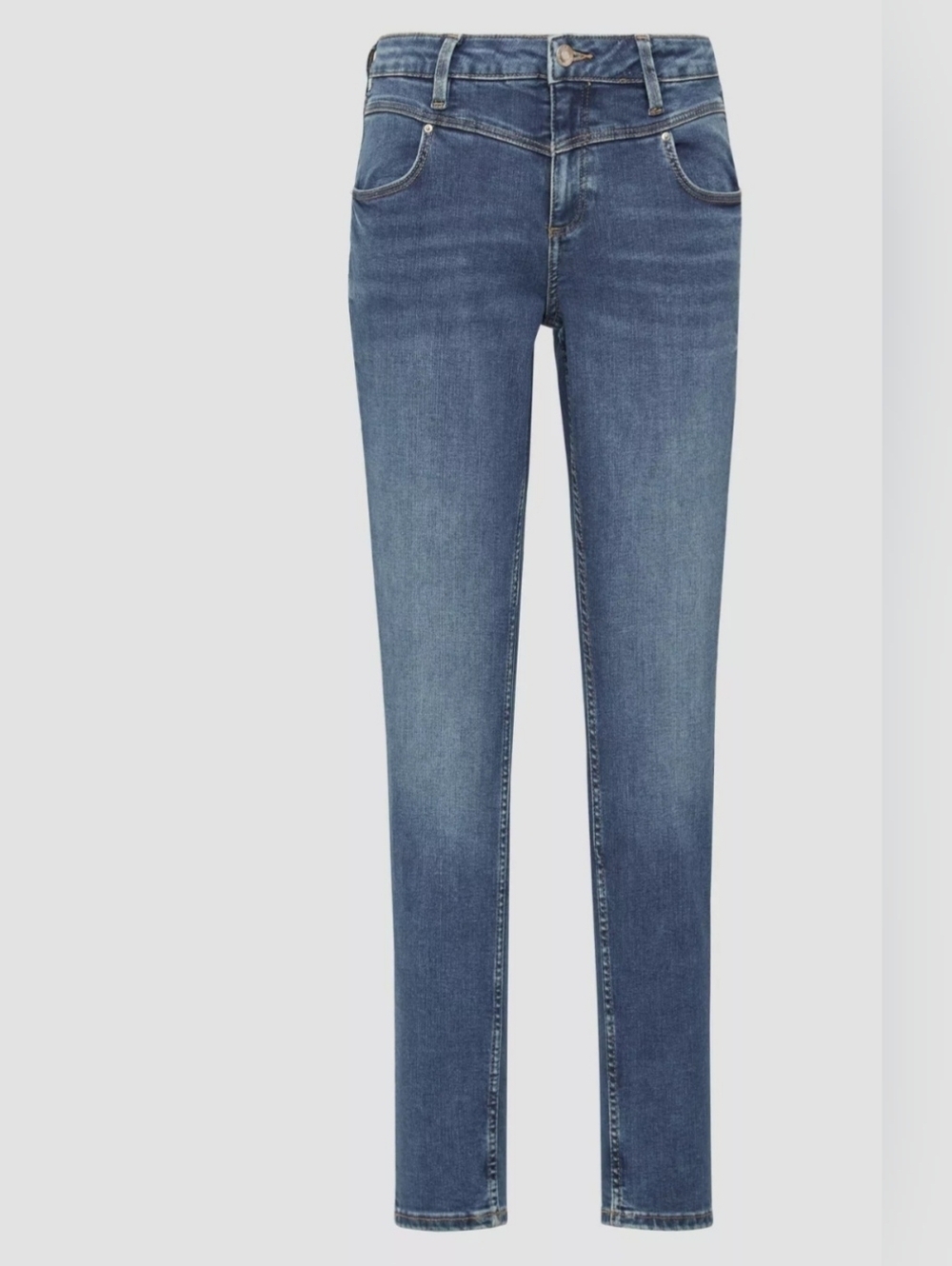 S. Oliver Classic Mid Rise Skinny Jeans with Stretch- Light Wash
